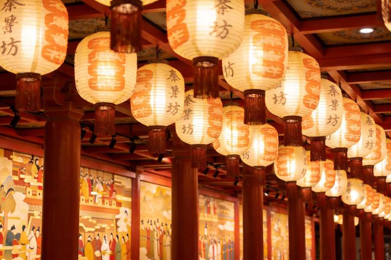 古色古香灯笼长廊图片