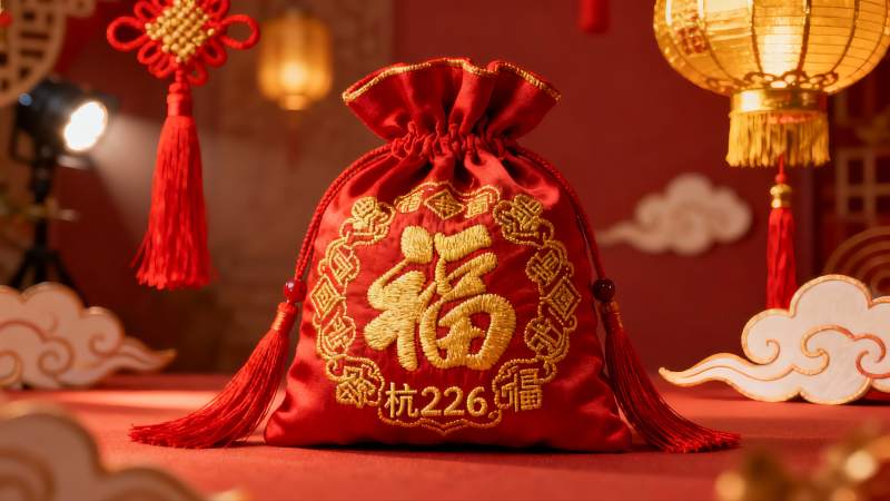 红色福袋与传统装饰品图片