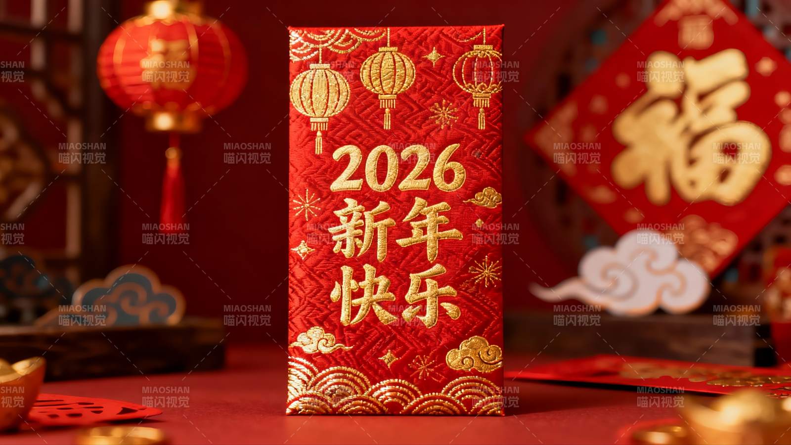 新年红包与传统装饰品图片