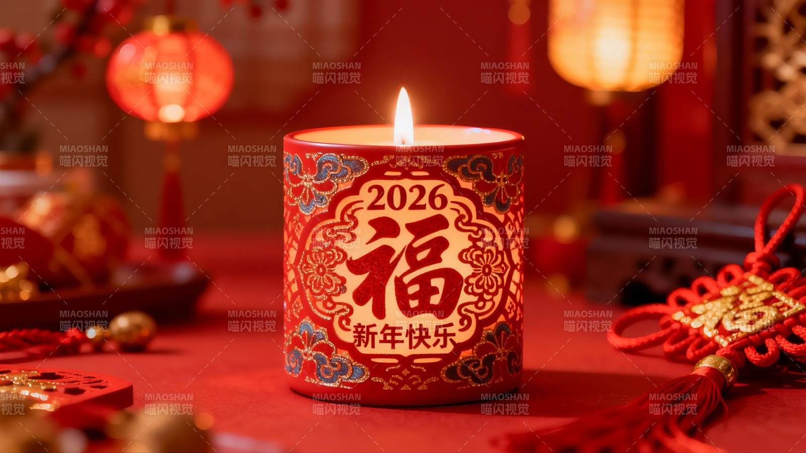 新年烛光装饰图图片