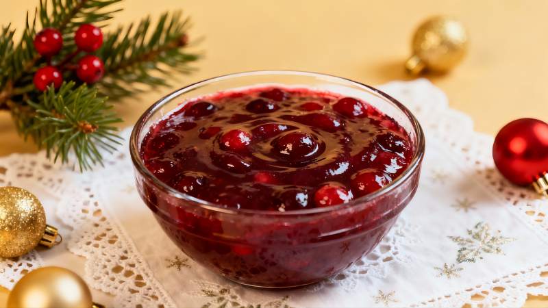 圣诞浆果酱配节日装饰图片