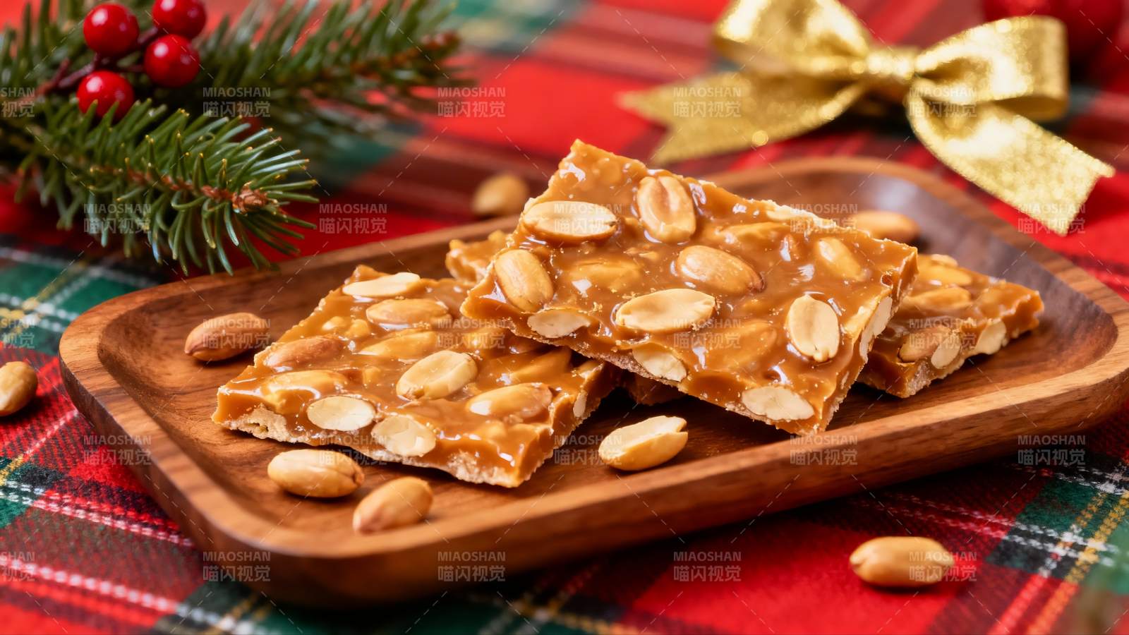 花生糖圣诞装饰摆盘图片