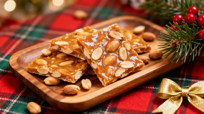 节日餐桌上的花生糖图片