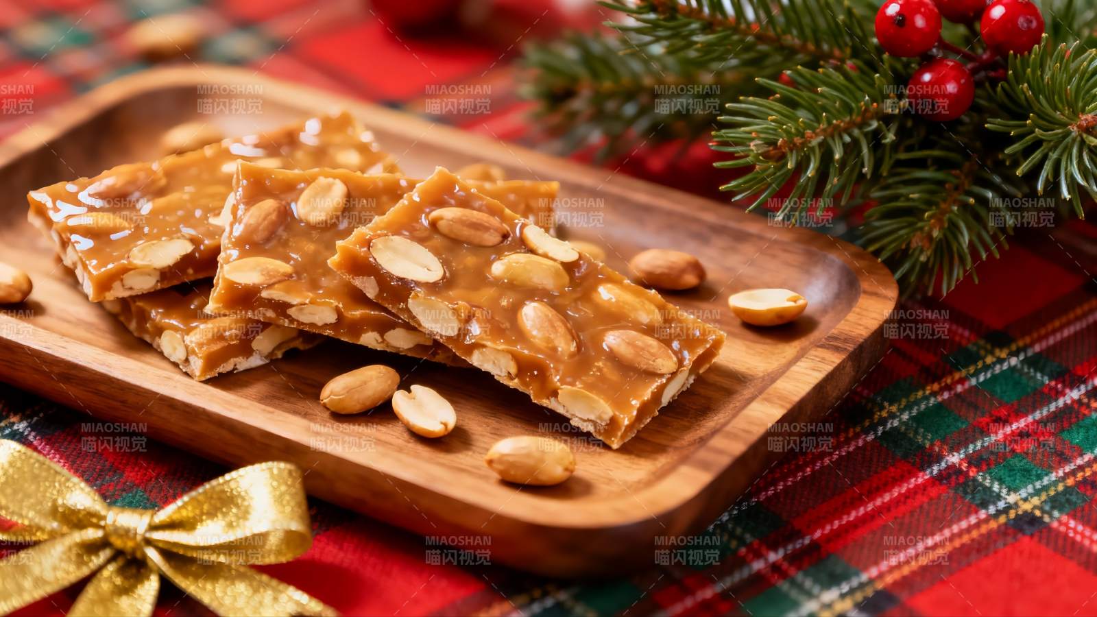 圣诞节日花生糖摆盘图片