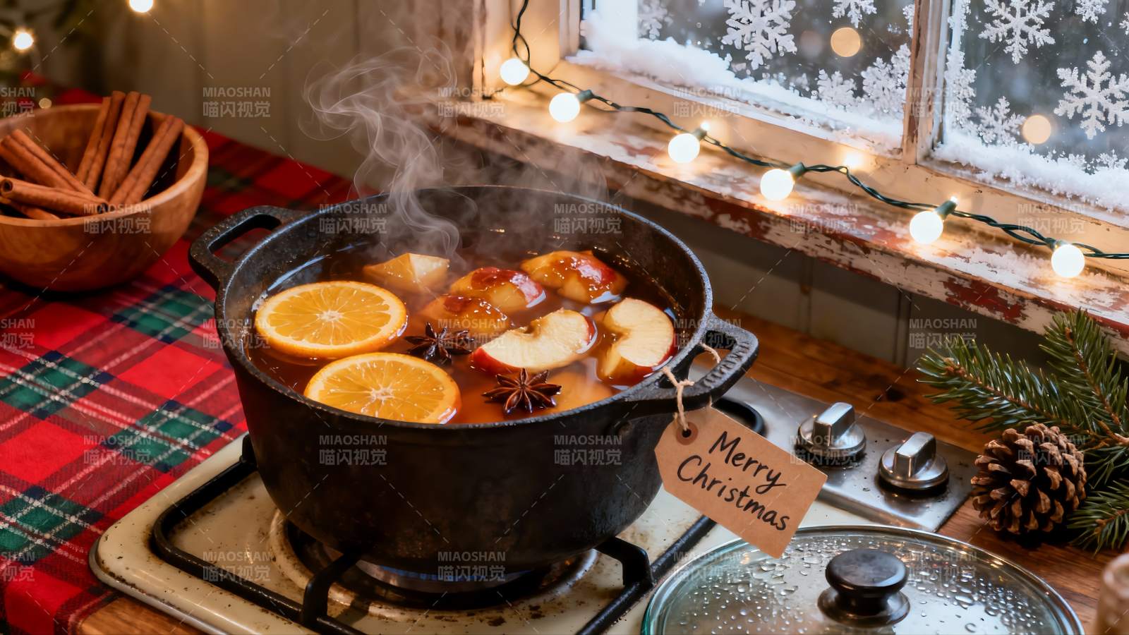冬日厨房热饮散发温暖香气图片