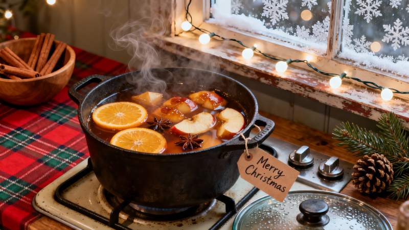 冬日厨房热饮散发温暖香气图片