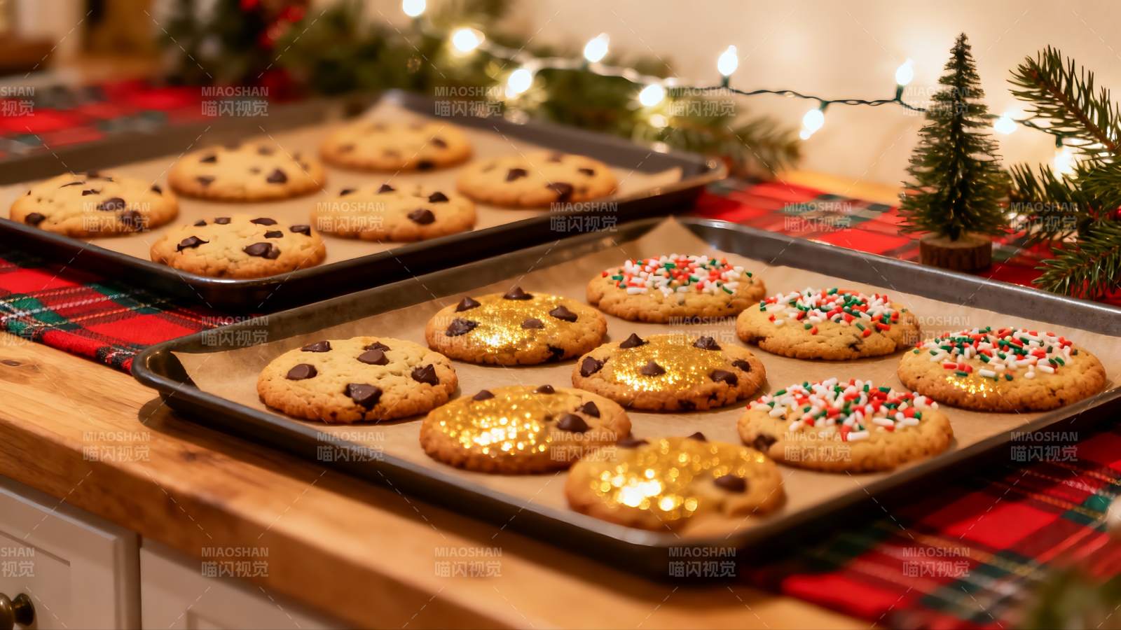 节日饼干摆盘温馨诱人图片