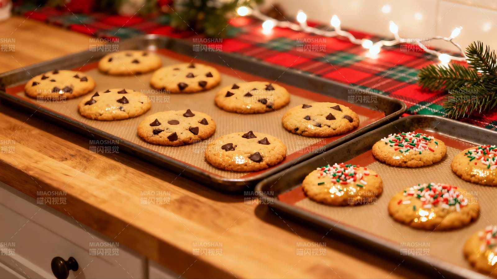 节日厨房烘焙饼干摆台图片
