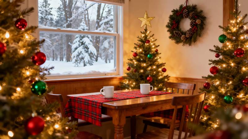 圣诞室内装饰温馨场景图片