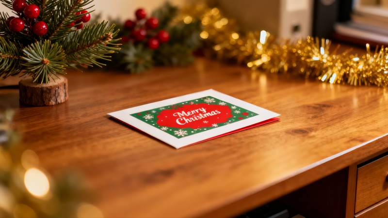 圣诞贺卡与节日装饰摆件图片