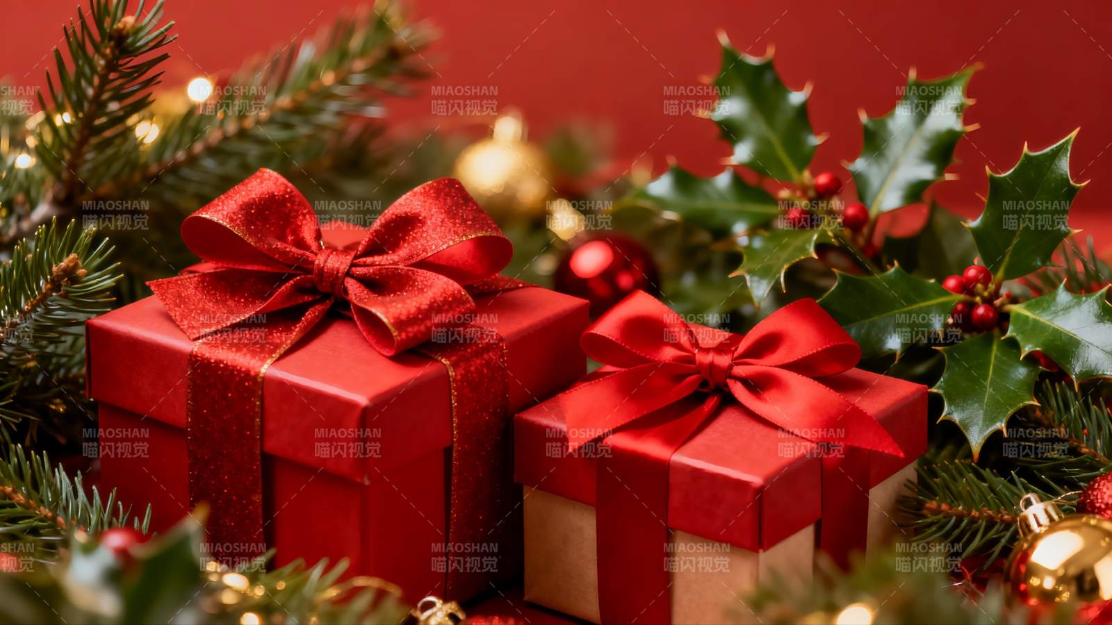 圣诞礼物与节日装饰图片