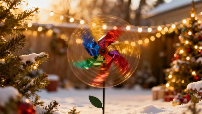雪地圣诞风车旋转图片