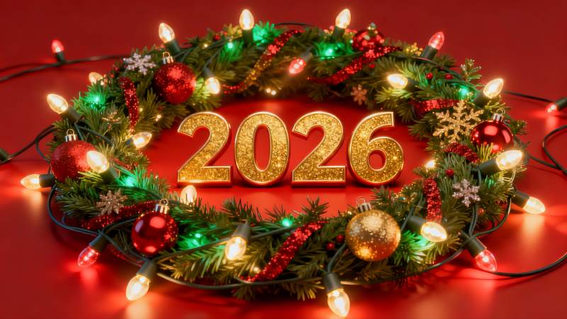 圣诞花环2026新年装饰图片