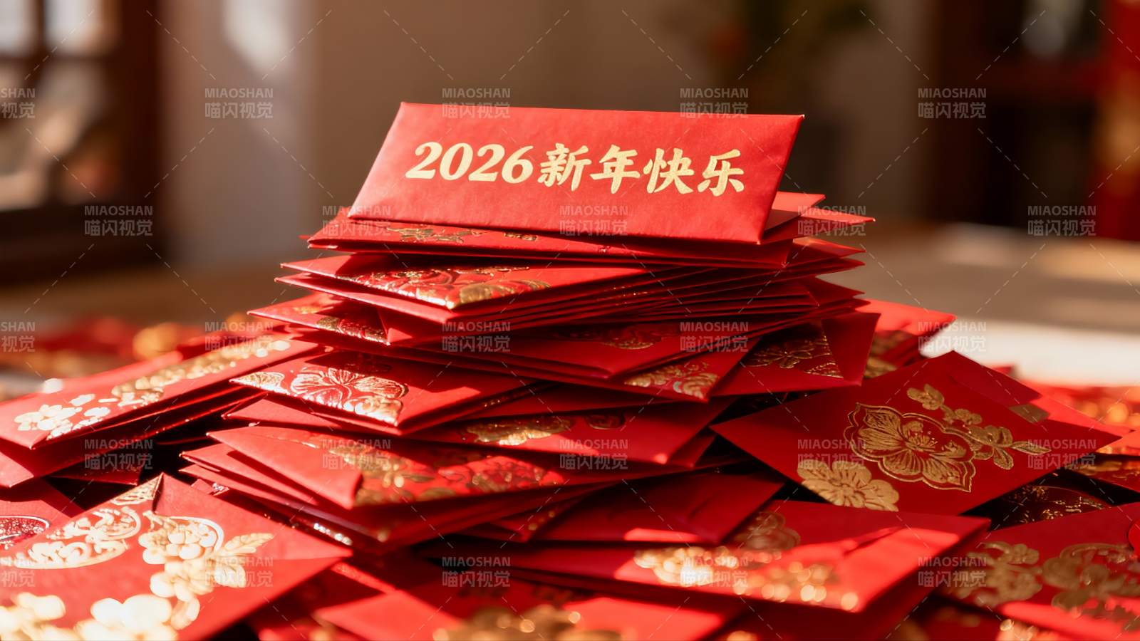 新年红包堆叠寓意吉祥图片