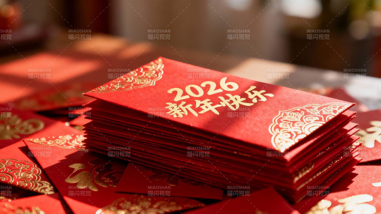 新年红包堆叠寓意吉祥图片