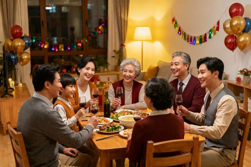 家庭聚餐欢庆时刻图片