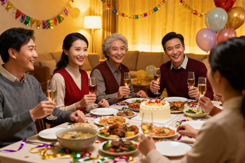 家庭聚餐欢庆时刻图片