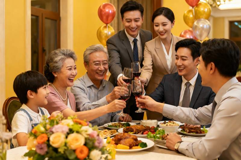 家庭聚餐欢庆时刻图片