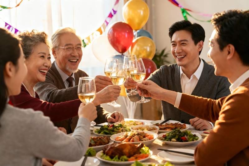 家庭聚餐欢庆时刻图片