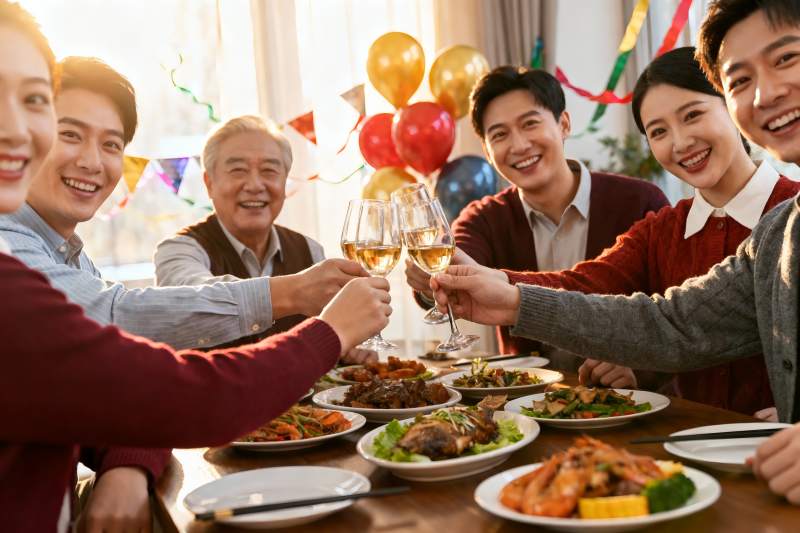 家庭聚餐欢庆时刻图片