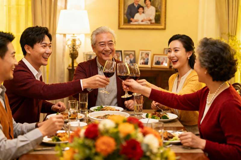 家庭聚餐欢庆时刻图片