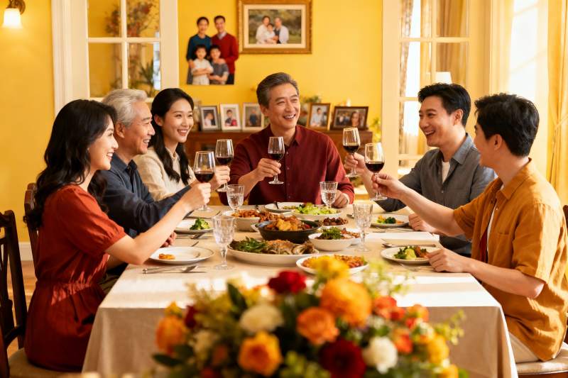 家庭聚餐欢庆时刻图片