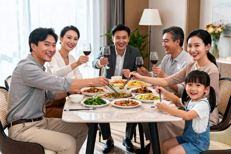 家庭聚餐欢庆时刻图片