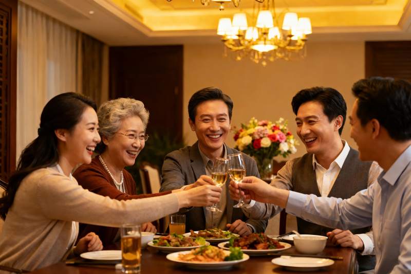 家庭聚餐欢庆时刻图片