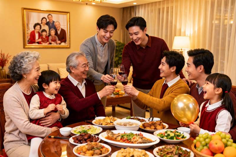 家庭聚餐欢庆团圆时刻图片