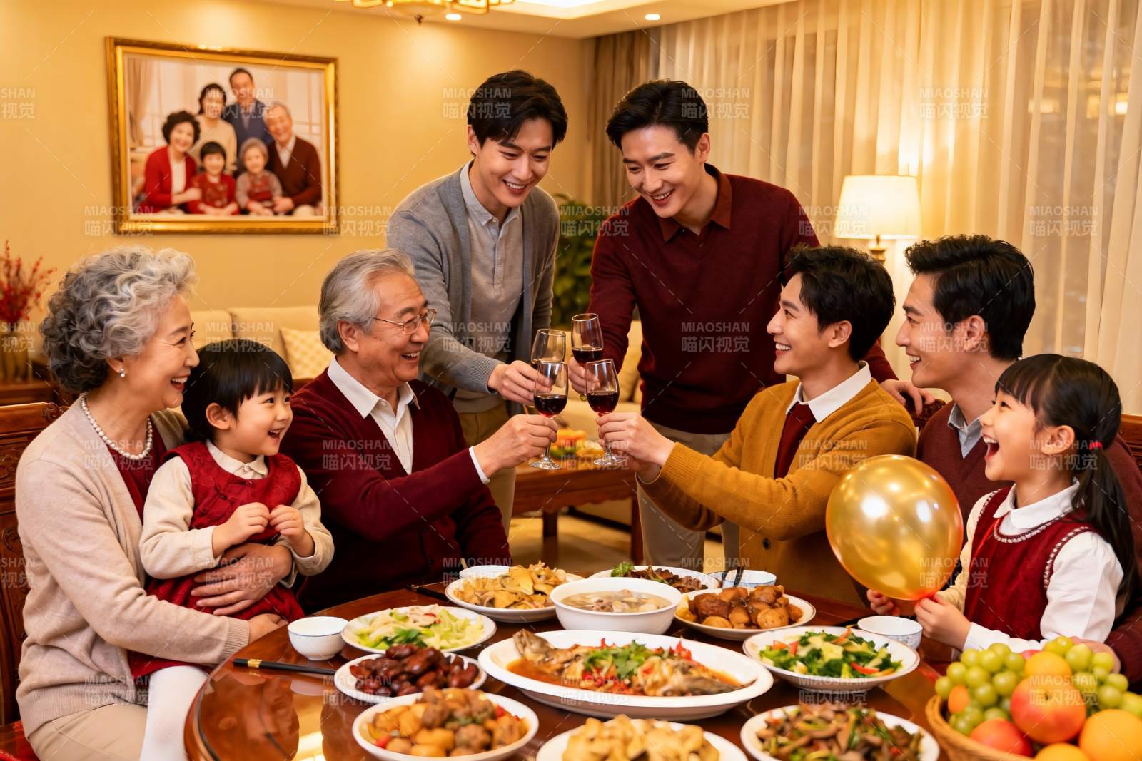 家庭聚餐欢庆团圆时刻图片