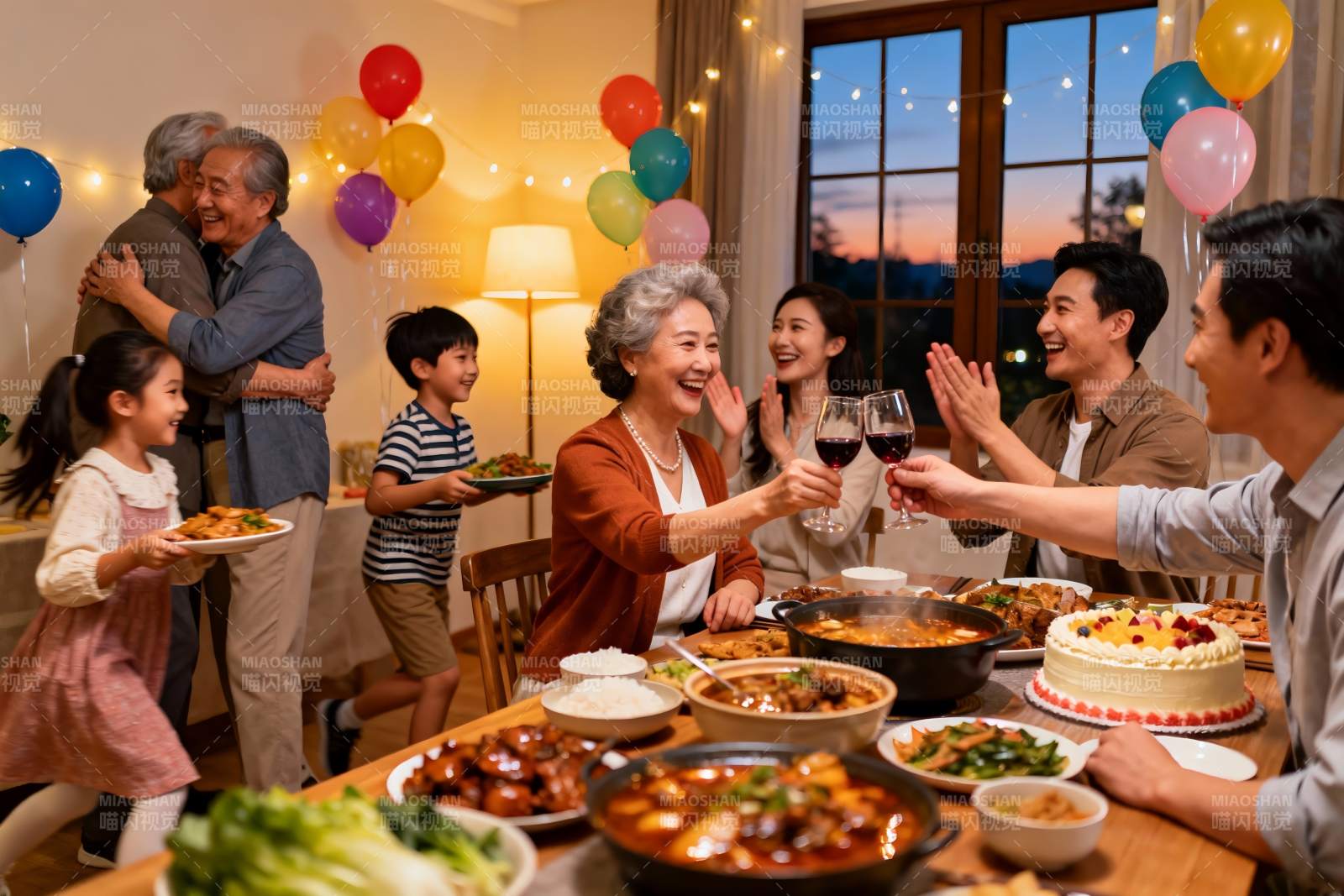 家庭聚餐欢庆时刻图片
