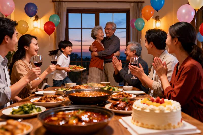 家庭聚餐欢庆时刻图片