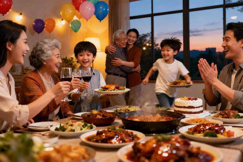 家庭聚餐欢庆时刻图片