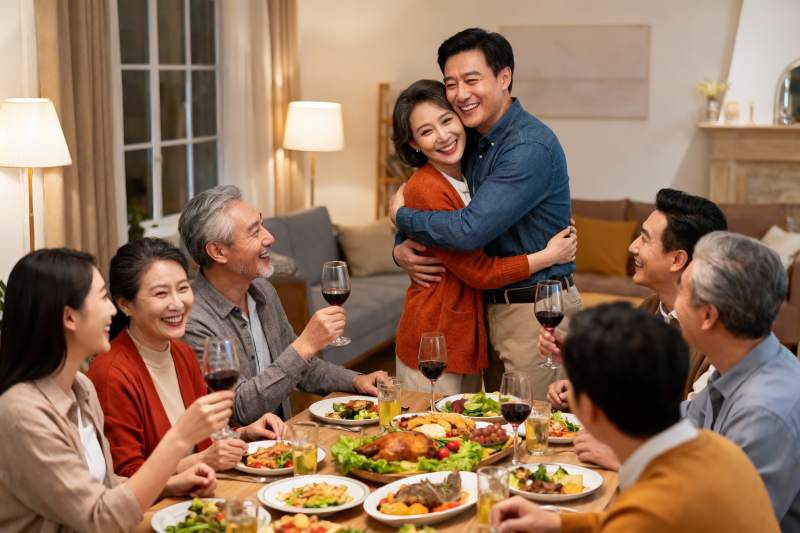 家庭聚餐欢庆时刻图片