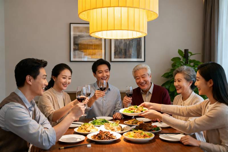 家庭聚餐欢庆时刻图片