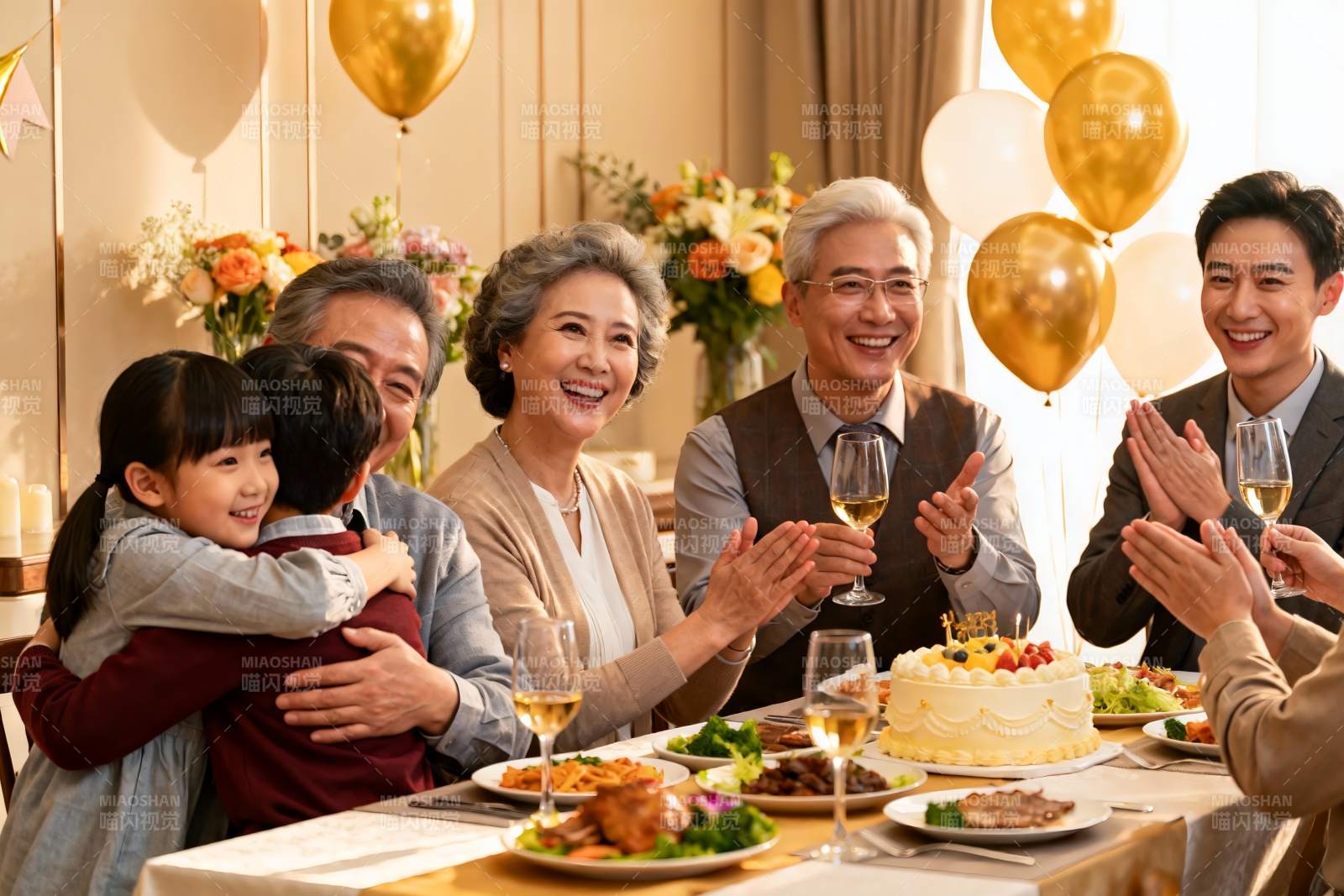 家庭聚会欢庆场景图片