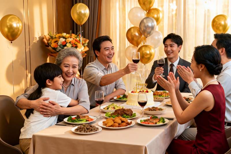 家庭生日聚会欢庆场景图片