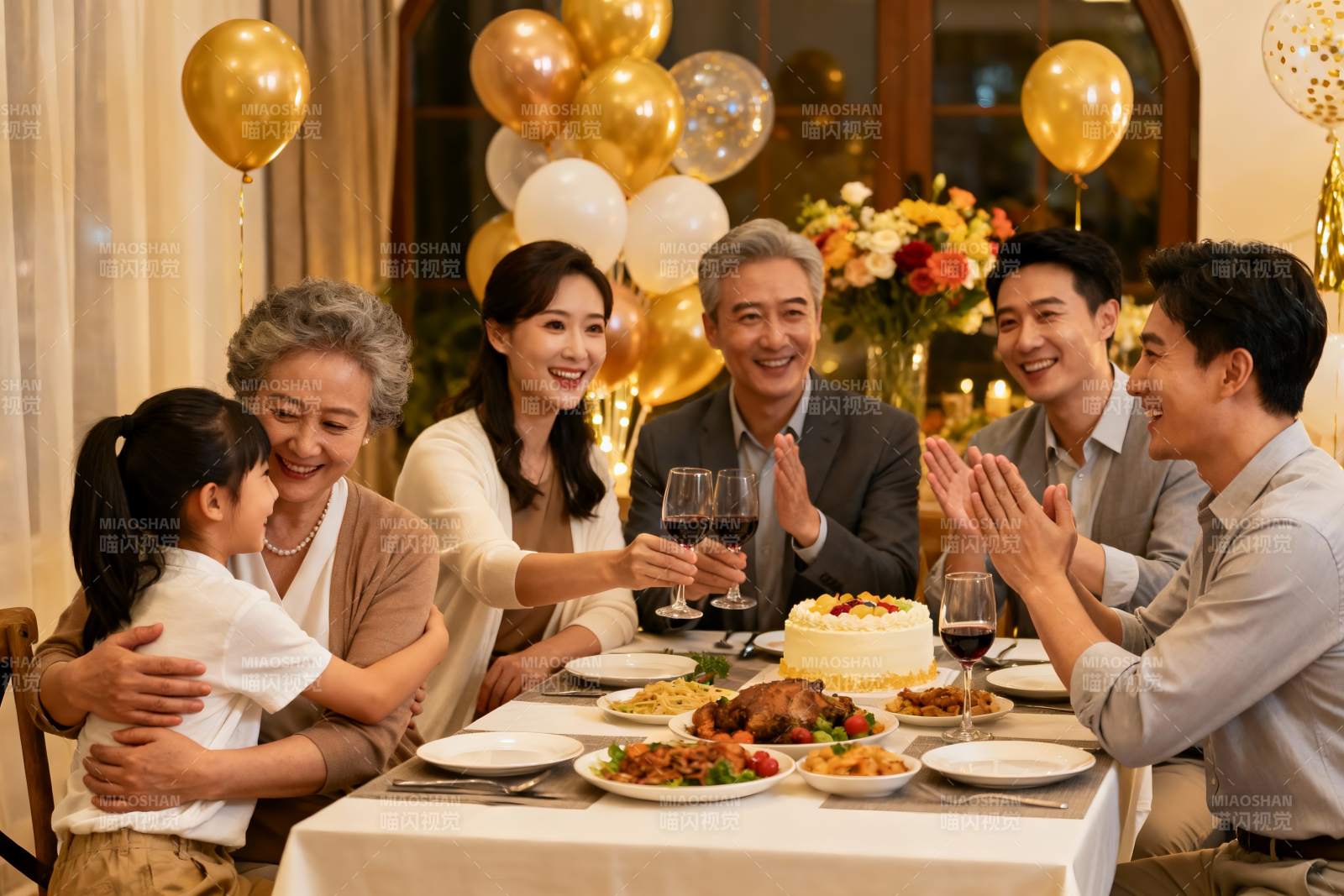 家庭聚餐欢庆时刻图片