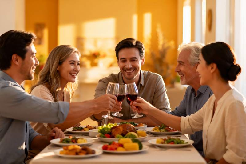 家庭聚餐欢庆时刻图片