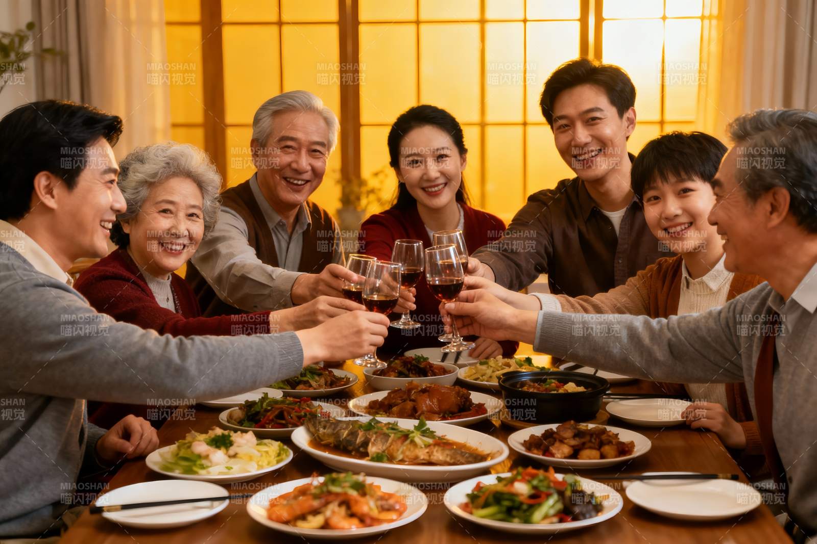 家庭聚餐欢庆时刻图片