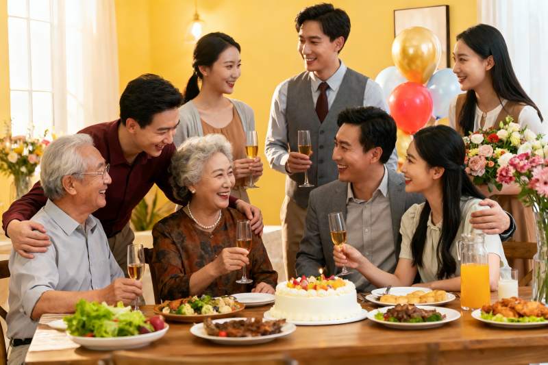家庭聚会欢庆场景图片