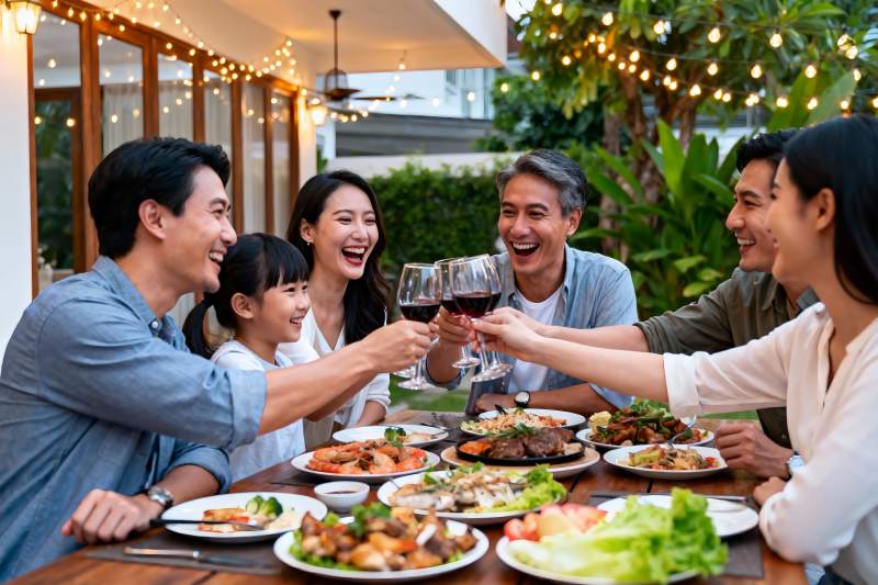 家庭聚餐欢庆时刻图片