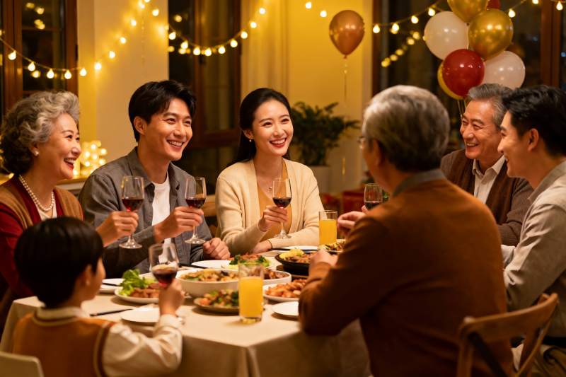 温馨家庭聚餐欢庆时刻图片