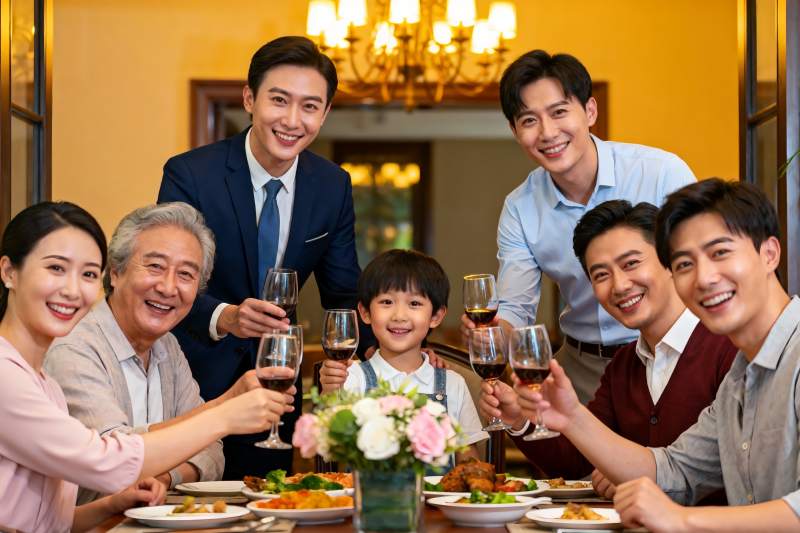家庭聚餐欢庆时刻图片