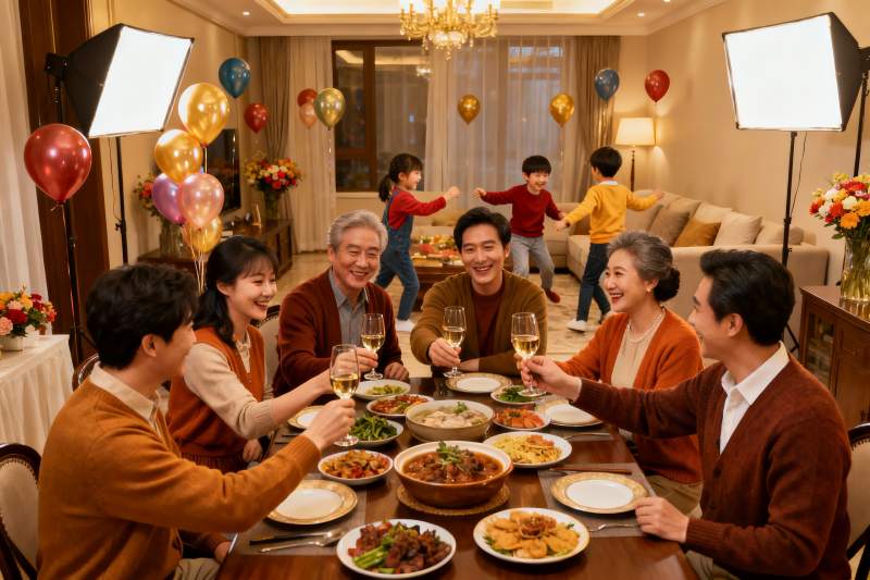 家庭聚餐欢庆时刻图片