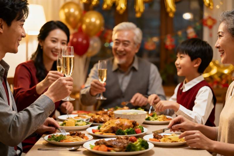 家庭聚餐欢庆时刻图片