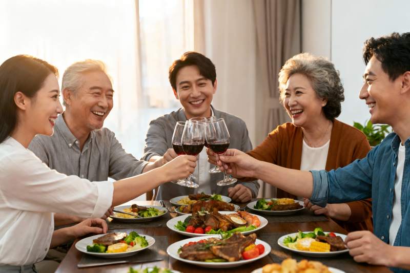 家庭聚餐欢庆时刻图片