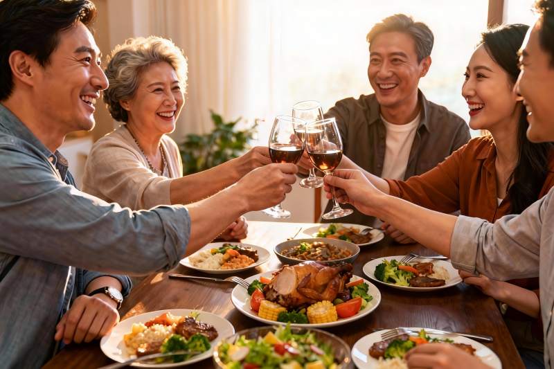 家庭聚餐欢庆时刻图片