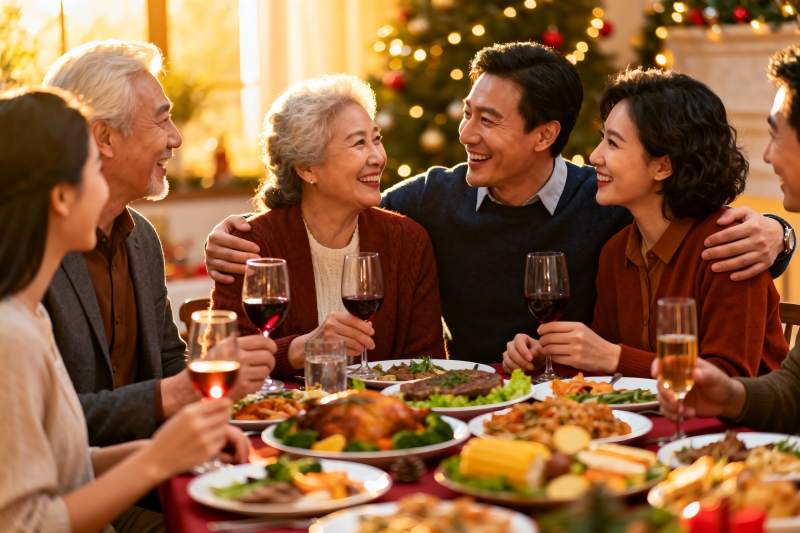 圣诞家庭聚餐欢庆时刻图片