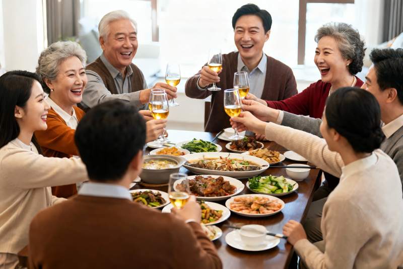 家庭聚餐欢庆时刻图片